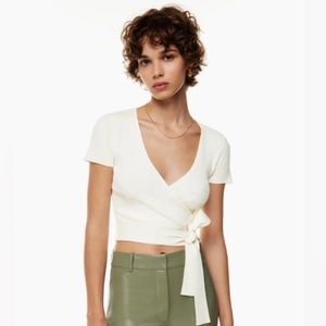 Little Moon Cream Prunella Knit Top from Aritzia